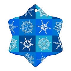 Seamless Blue Snowflake Pattern Snowflake Ornament (two Sides) by Nexatart