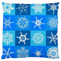 Seamless Blue Snowflake Pattern Large Cushion Case (two Sides) by Nexatart