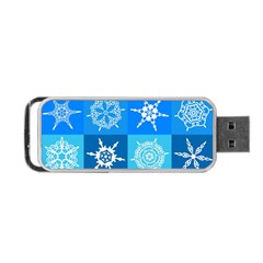 Seamless Blue Snowflake Pattern Portable Usb Flash (two Sides) by Nexatart