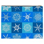 Seamless Blue Snowflake Pattern Cosmetic Bag (XXXL)  Back