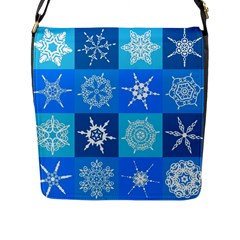 Seamless Blue Snowflake Pattern Flap Messenger Bag (l)  by Nexatart