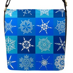 Seamless Blue Snowflake Pattern Flap Messenger Bag (s) by Nexatart