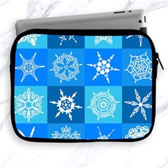 Seamless Blue Snowflake Pattern Apple Ipad 2/3/4 Zipper Cases by Nexatart