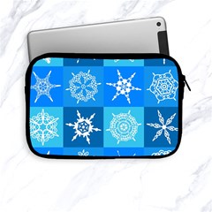 Seamless Blue Snowflake Pattern Apple Ipad Mini Zipper Cases by Nexatart