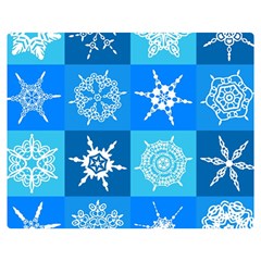 Seamless Blue Snowflake Pattern Double Sided Flano Blanket (medium)  by Nexatart