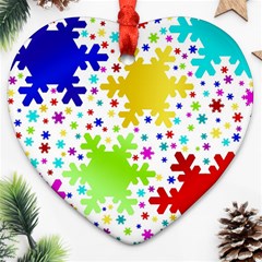 Seamless Snowflake Pattern Ornament (heart) by Nexatart