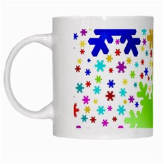 Seamless Snowflake Pattern White Mugs by Nexatart