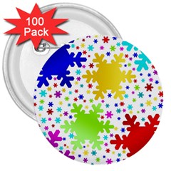 Seamless Snowflake Pattern 3  Buttons (100 Pack)  by Nexatart