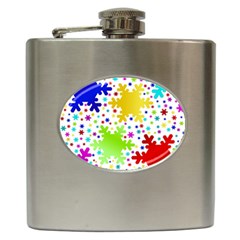 Seamless Snowflake Pattern Hip Flask (6 Oz) by Nexatart