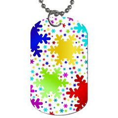 Seamless Snowflake Pattern Dog Tag (two Sides) by Nexatart