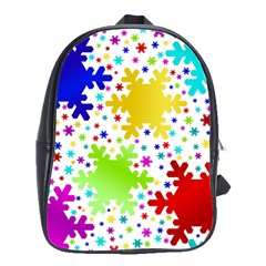 Seamless Snowflake Pattern School Bags(large)  by Nexatart