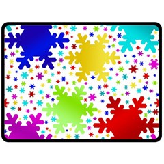 Seamless Snowflake Pattern Fleece Blanket (large)  by Nexatart