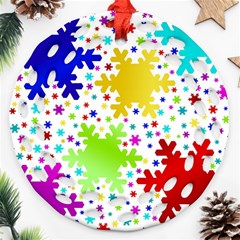 Seamless Snowflake Pattern Ornament (round Filigree) by Nexatart