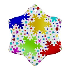 Seamless Snowflake Pattern Snowflake Ornament (two Sides) by Nexatart