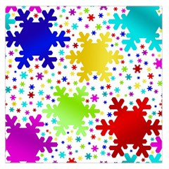 Seamless Snowflake Pattern Large Satin Scarf (square) by Nexatart