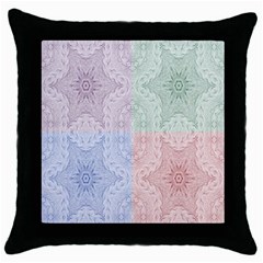 Seamless Kaleidoscope Patterns In Different Colors Based On Real Knitting Pattern Throw Pillow Case (black) by Nexatart