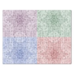 Seamless Kaleidoscope Patterns In Different Colors Based On Real Knitting Pattern Rectangular Jigsaw Puzzl by Nexatart