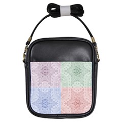 Seamless Kaleidoscope Patterns In Different Colors Based On Real Knitting Pattern Girls Sling Bags by Nexatart