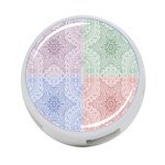 Seamless Kaleidoscope Patterns In Different Colors Based On Real Knitting Pattern 4-Port USB Hub (Two Sides)  Front