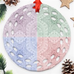 Seamless Kaleidoscope Patterns In Different Colors Based On Real Knitting Pattern Round Filigree Ornament (two Sides) by Nexatart