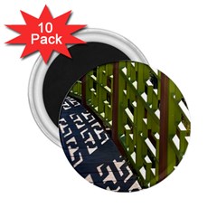 Shadow Reflections Casting From Japanese Garden Fence 2 25  Magnets (10 Pack)  by Nexatart