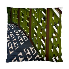 Shadow Reflections Casting From Japanese Garden Fence Standard Cushion Case (two Sides) by Nexatart