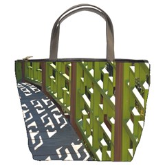 Shadow Reflections Casting From Japanese Garden Fence Bucket Bags by Nexatart