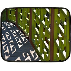 Shadow Reflections Casting From Japanese Garden Fence Double Sided Fleece Blanket (mini)  by Nexatart