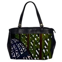 Shadow Reflections Casting From Japanese Garden Fence Office Handbags by Nexatart