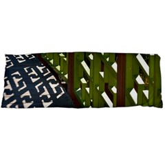 Shadow Reflections Casting From Japanese Garden Fence Body Pillow Case (dakimakura) by Nexatart