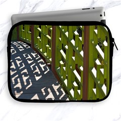 Shadow Reflections Casting From Japanese Garden Fence Apple Ipad 2/3/4 Zipper Cases by Nexatart