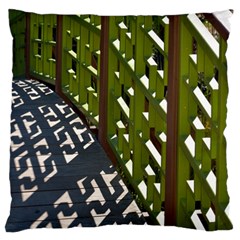 Shadow Reflections Casting From Japanese Garden Fence Standard Flano Cushion Case (two Sides) by Nexatart