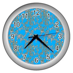 Seamless Pattern Background Seamless Wall Clocks (silver)  by Nexatart