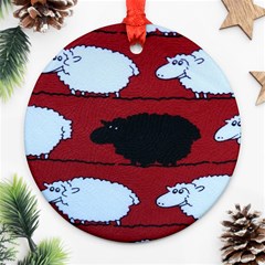 Sheep Round Ornament (two Sides) by Nexatart