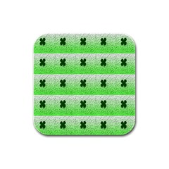 Shamrock Pattern Rubber Square Coaster (4 pack) 