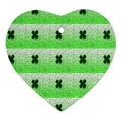 Shamrock Pattern Heart Ornament (Two Sides)