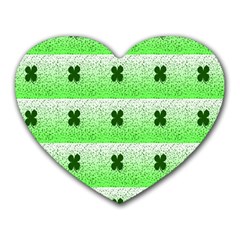 Shamrock Pattern Heart Mousepads