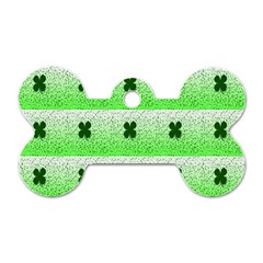 Shamrock Pattern Dog Tag Bone (One Side)