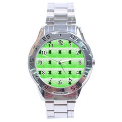 Shamrock Pattern Stainless Steel Analogue Watch