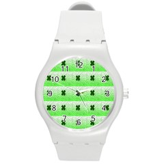 Shamrock Pattern Round Plastic Sport Watch (M)