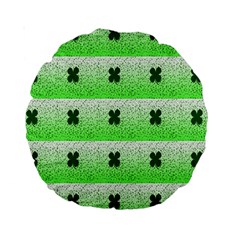 Shamrock Pattern Standard 15  Premium Round Cushions