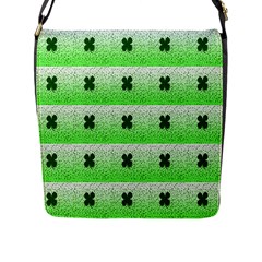 Shamrock Pattern Flap Messenger Bag (L) 