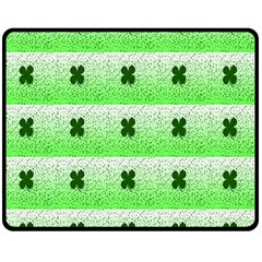 Shamrock Pattern Double Sided Fleece Blanket (Medium) 