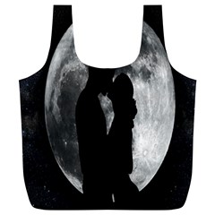 Silhouette Of Lovers Full Print Recycle Bags (l)  by Nexatart