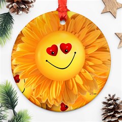 Smiley Joy Heart Love Smile Ornament (round) by Nexatart