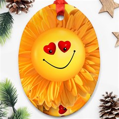 Smiley Joy Heart Love Smile Ornament (oval) by Nexatart