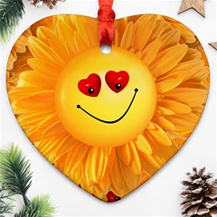 Smiley Joy Heart Love Smile Ornament (heart) by Nexatart