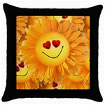 Smiley Joy Heart Love Smile Throw Pillow Case (Black) Front