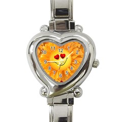 Smiley Joy Heart Love Smile Heart Italian Charm Watch by Nexatart