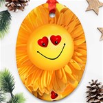 Smiley Joy Heart Love Smile Oval Ornament (Two Sides) Front